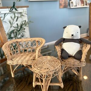 3 pc. Wicker Doll Furniture Set (panda not included)